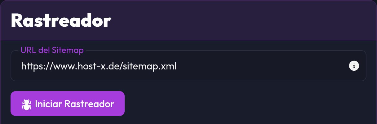 El formulario del rastreador con la URL del sitemap y el botón Iniciar Rastreador